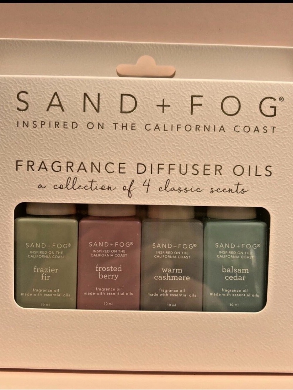 SAND + FOG Fragrance Diffuser Oils - 4-Pack (Green, Pink, Gray, Teal)